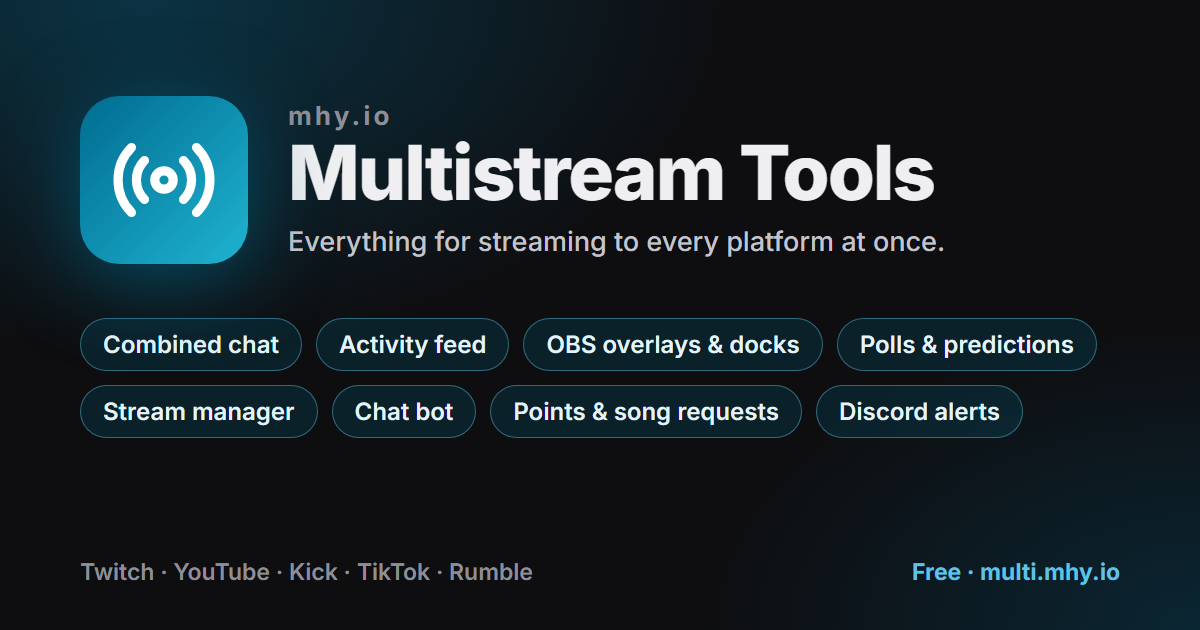 Mhy.io Multistream Tools — chat, alerts and stream controls for every ...